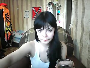Russian novice webcam girl's intense performance