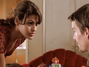 Sultry brunette Eva Mendes stars in a steamy training session with Grey Charming, exploring BDSM and eroticism in a luxurious setting.